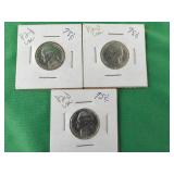 3-Uncucilated Nickels 1982D