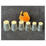 German Shot Glasses Gold Wash Fulton Smoked