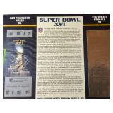 Super Bowl XVI 49ers & Bengals Gold Ticket 1982