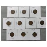 10-Indian Head Pennies