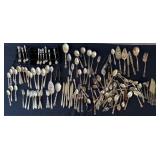 Box full of Silver Plated Flatware, Plus