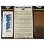Super Bowl IV Chiefs & Vikings Gold Ticket 1970