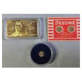 Deeone Inlay Gold, Very Little Penny Marked 14K &