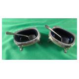 Pair Tiffany & Co. Sterling Silver Cobalt Blue