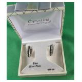 Chrystina Silver Plate Priced Earrings