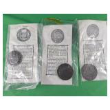 2-Continental Dollars & 1-Pirate-Pillar Dollar