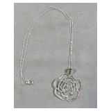 Silver Rose Necklace