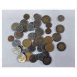 Coins Candan (4-Brass $1, 9-Elizabeth $2, 14-