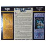 Super Bowl XXXI Packers & Patriots Gold Ticket