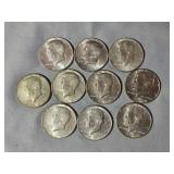 10-Kennedy halves 1968 40% Silver