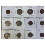 7 Buffalo Nickels & 5 Indian Head Pennies