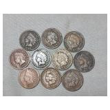 10-Indian Head Pennies