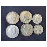 4-40% Half Dollars & 2-Silver Quarters