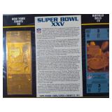 Super Bowl XXV Giants & Bills Goldd Ticket 1991