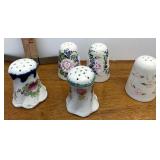 assorted handpainted, salt, and pepper shakers