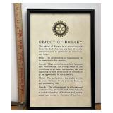 Rotary international framed piece