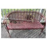 Metal patio bench