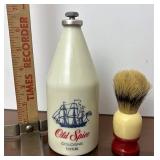 Old spice bottle and shaving brush
