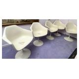Mid century metal base swivel fiberglass Shell