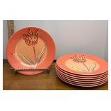 Floral plastic plates