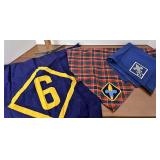 Scout neckerchiefs and den flag