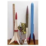assorted model rockets