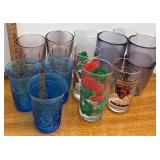 assorted kitchen glasses, including bears