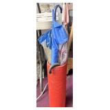 Umbrella stand with umbrellas