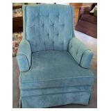 Blue velvet chair