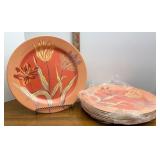 plastic floral plates