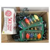 box of assorted Christmas lights