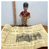 Drummer boy, and vintage times recorder newspaper