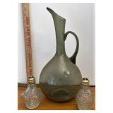 Glass vase with handle and lightbulbs