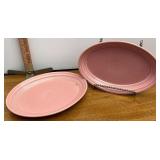 Pink fiesta ware oval plates