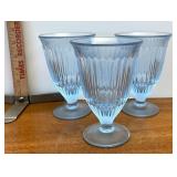 light blue glasses set of three