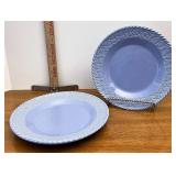 light blue plates set of two