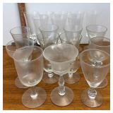 assorted clear glass cups