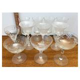 assorted glass with flower designs