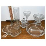 assorted clear glass, including Glenn tall cup