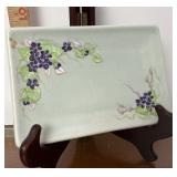 Floral painted pottery Tray