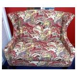 Retro wing back loveseat