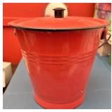 Enamel red bucket