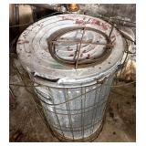 Galvanized trashcan