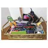 Basket of pens and more