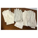 White leather gloves