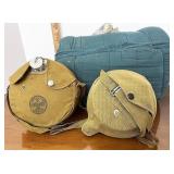 Boy Scout canteen, mess kit and sleeping bag
