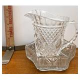 glass pitcher and bowl