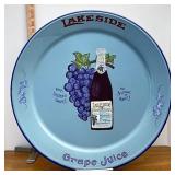 lakeside, grape juice, handpainted tray