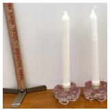 two flower candleholders