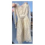 wedding dress with a veil